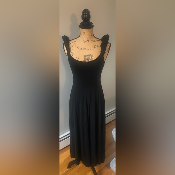 THE REFORMATION PUFF SLEEVE BLACK MIDI DRESS: PRINCESSCORE COTTAGECORE ROYALCORE - Picture 5 of 5